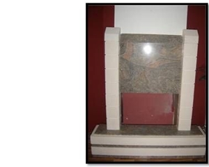 Limestone with Granite Fireplace Dcff016