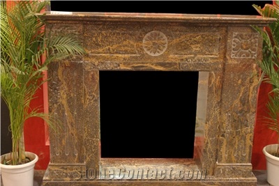 Golden Dragon Marble Fireplace