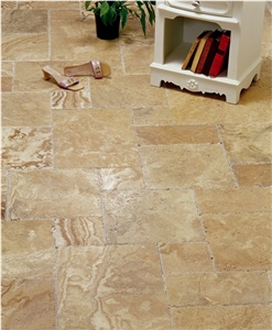 Walnut Travertine Pattern Blend,brown Travertine Floor Tile