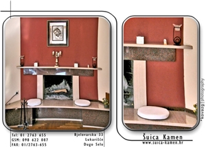 Multicolor Red Granite Fireplace