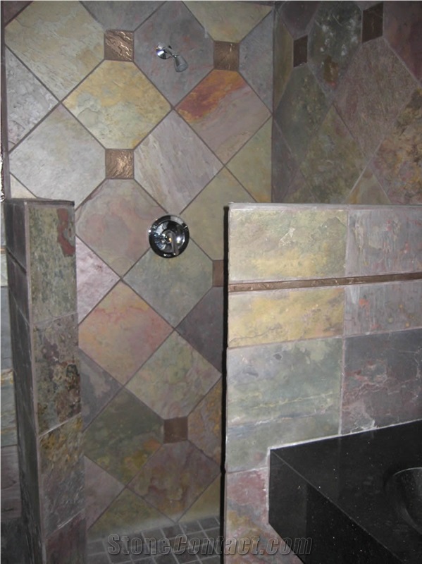 Rust Slate Bathroom Wall Tiles from United States - StoneContact.com