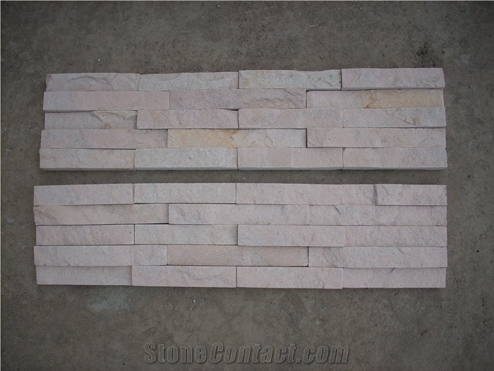 China White Quartzite Stacked Stone / Cultured Stone /Ledge Stone Wall Cladding Npc-001