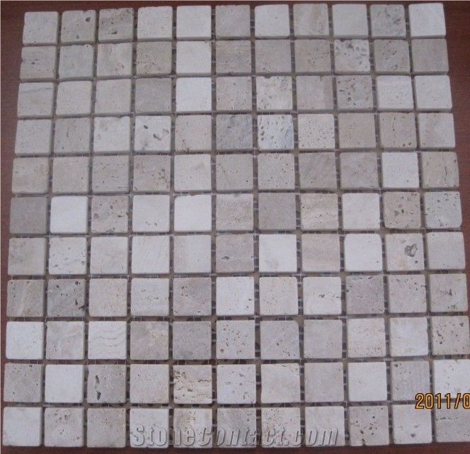 Ivory Travertine Mosaic Tile WD-03R-25
