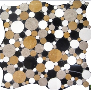 Wy-7070-a Polised Pebble Shape Marble Mosaic