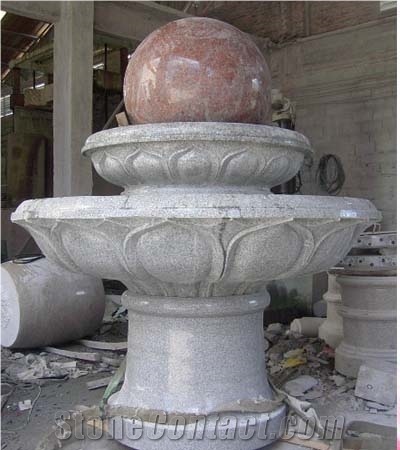 China Factory Direct Maple Red G562 Granite Garden Rolling Sphere Fountain, Exterior Floating Ball Water Fountain