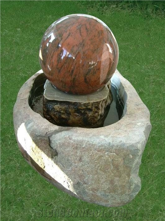 Outdoor Garden Granite Floating Ball Fountain