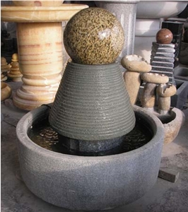 Yellow Granite Rolling Sphere Fountains