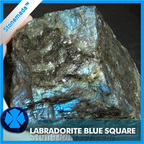Rough Labradorite Blue Granite Block