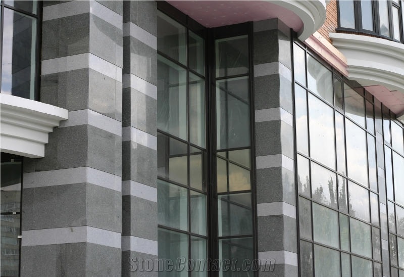 Main Fasade Sealing Light Grey Granite Walling