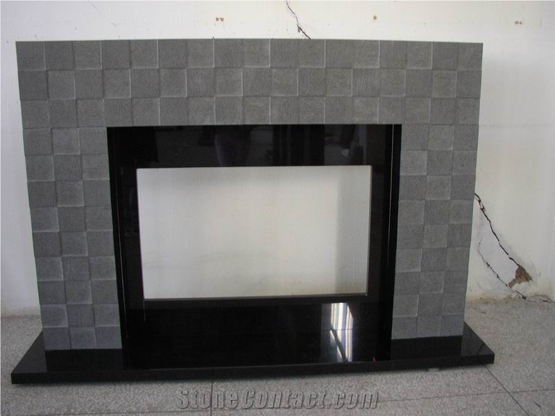 Grey Granite Fireplace