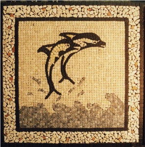 Stone Mosaic Dolphin Picture