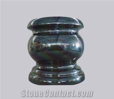 Absolute Black Granite Vase, Urn