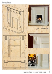 White Marble Fireplace
