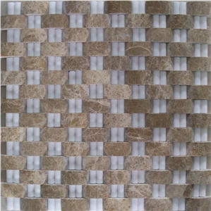 Mix Marble Mosaic Tiles in 3D Effect
