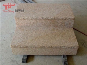 G682 Yellow Granite Flamed Stairs,Outside Step and Stair