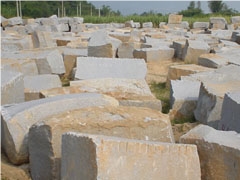 Grey Sandstone Blocks Stock Yard