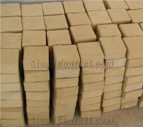 China Yellow Sandstone Cobble Stone
