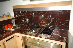 Rosso Fiorentino Granite Kitchen Top, Red Granite Kitchen Top