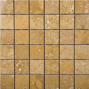 Golden Sienna Travertine Mosaic