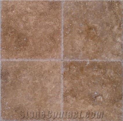 Noce 24x24 Brushed and Chiseled Travertine Tile