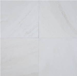 Snow White 18x18 Honed and Filled Travertine Tile