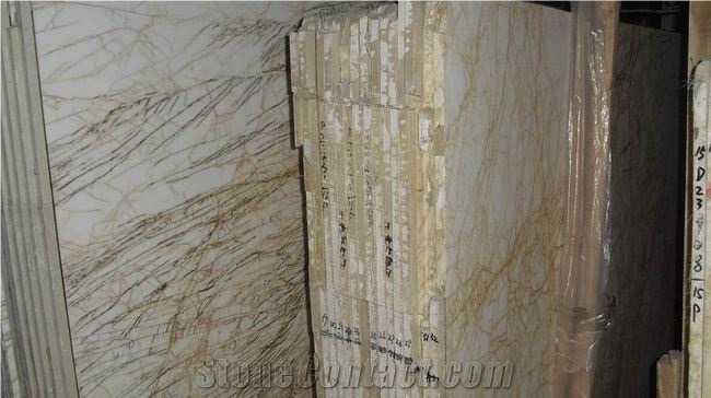 Spider Golden Marble Slabs & Tiles, China Yellow Marble