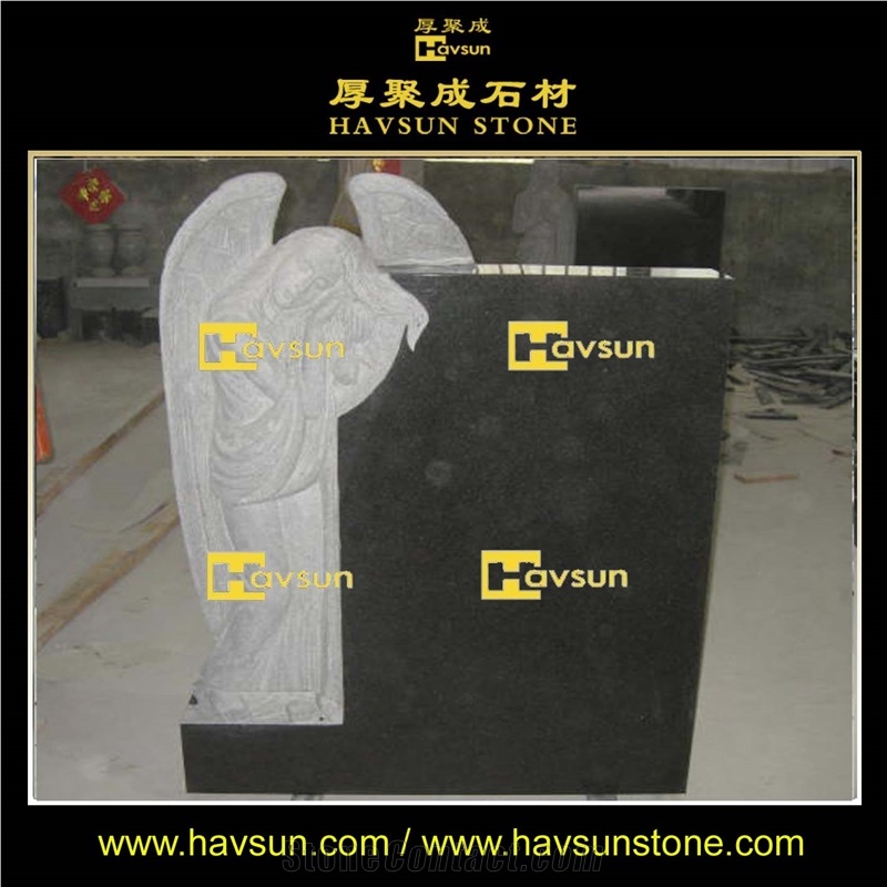 Shanxi Black Granite Tombstone,Angel Monument