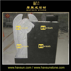 Shanxi Black Granite Tombstone,Angel Monument