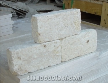 Caribbean Blond Coral Stone Tumbled Pavers 4x8