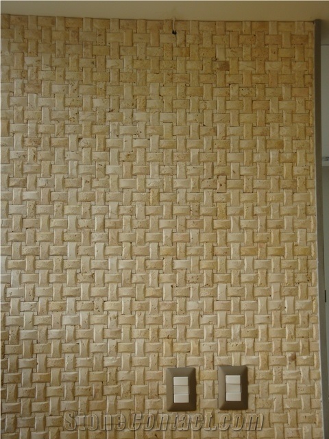 Enmeshed Coral Stone Mosaic Tiles Wall