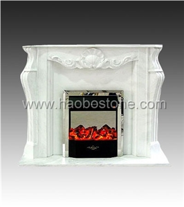 White Fireplace, Stone Fireplace HBFP012