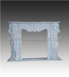 White Marble Fireplace, Stone Fireplace HBFP024