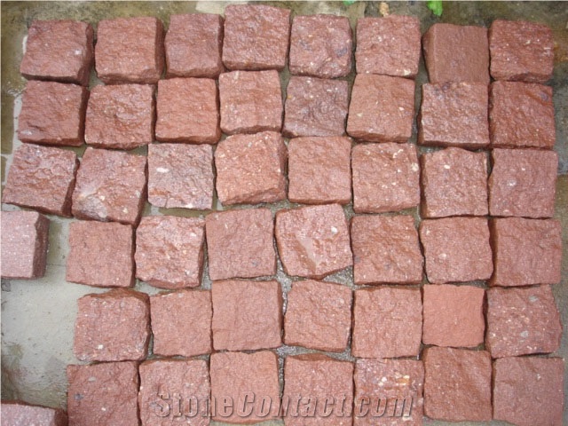 Porphyry Red Cubic Stone