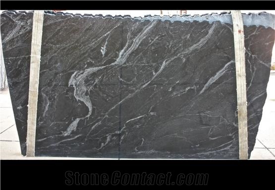 Black Strype Granite Slab