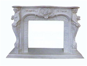 White Marble Fireplace