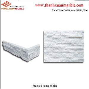 White Marble Stacked Stone, Vietnam ,Pure White Marble