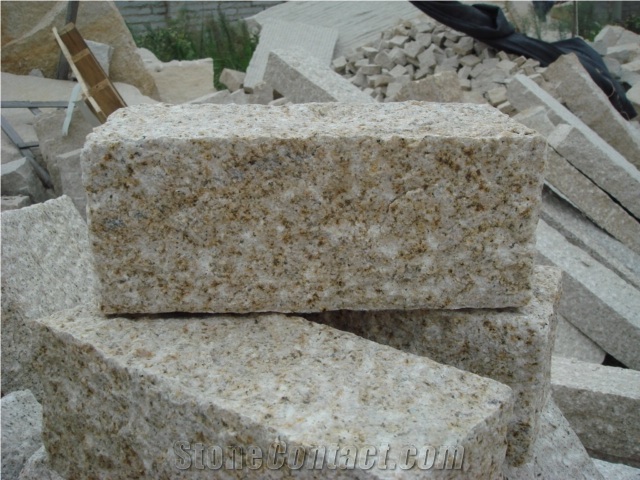 G682 Yellow Granite Cube Stone