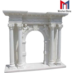 White Marble Fireplace Mantel