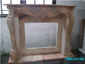 Pink Marble Fireplace