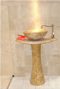 Beige Vanity With Yellow Marble Stone From Our Big Factory