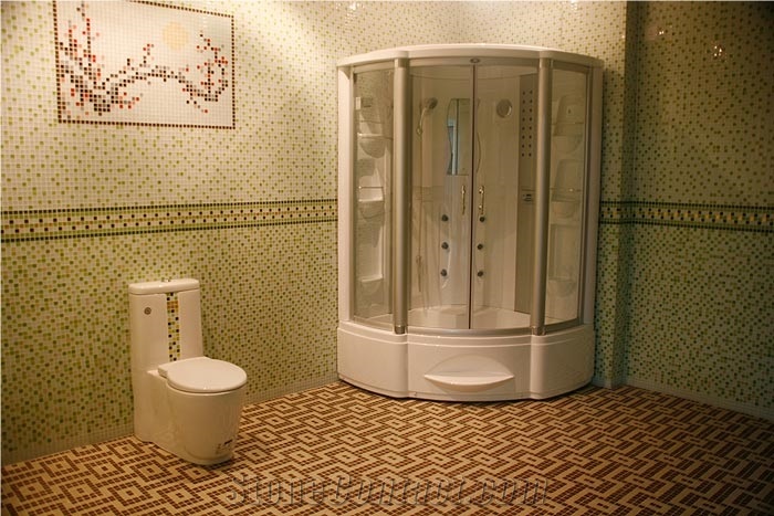Glass Mosaic Bathroom Wall Design