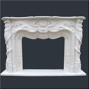 White Marble Fireplace Mantel