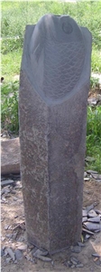 Carving Of Basalt Column,Mongolia Black Basalt
