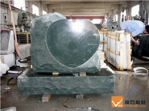 Green Granite Heart Shaped Monument