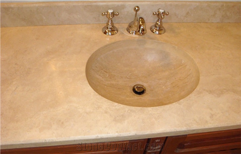 Crema Saida Limestone Vanity Top