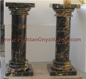 Black and Gold Marble Column