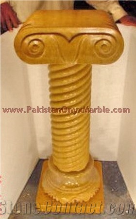Indus Gold Limestone Pedestal Column