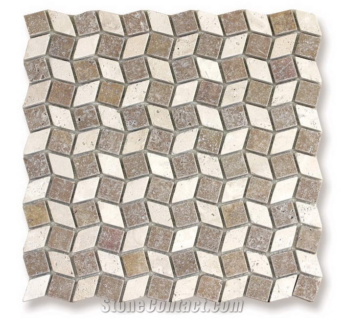 Mosaics Of Travertine, Marble - Tumbled, Polished, Combed