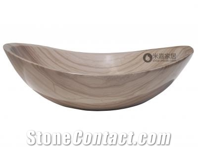 Wooden Grey Marble Sink
