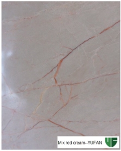 Mix Red Cream Marble, China Pink Marble Slabs & Tiles